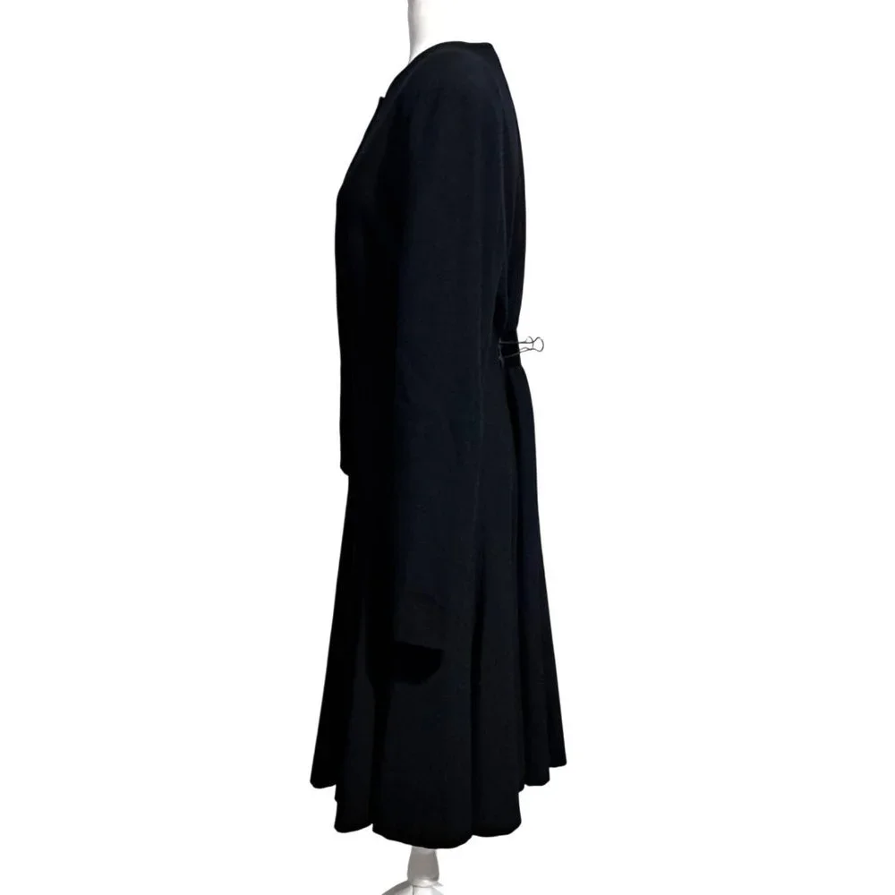 Vintage Anne Klein Wool Dress Womens Size 14 Glass Rivoli Buttons‎ Fit and Flare